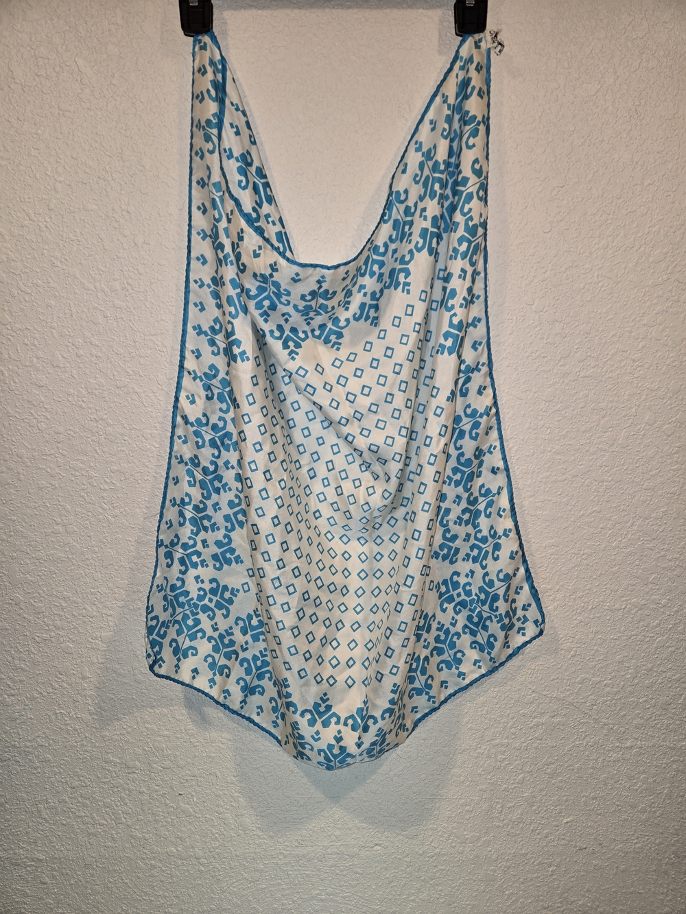 Blue and White Decorative Silk Scarf Made In ITALY